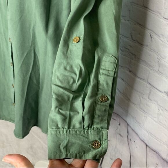 New Directions Women's Boyfriend Shirt Dress - Light olive green - Picture 5 of 10